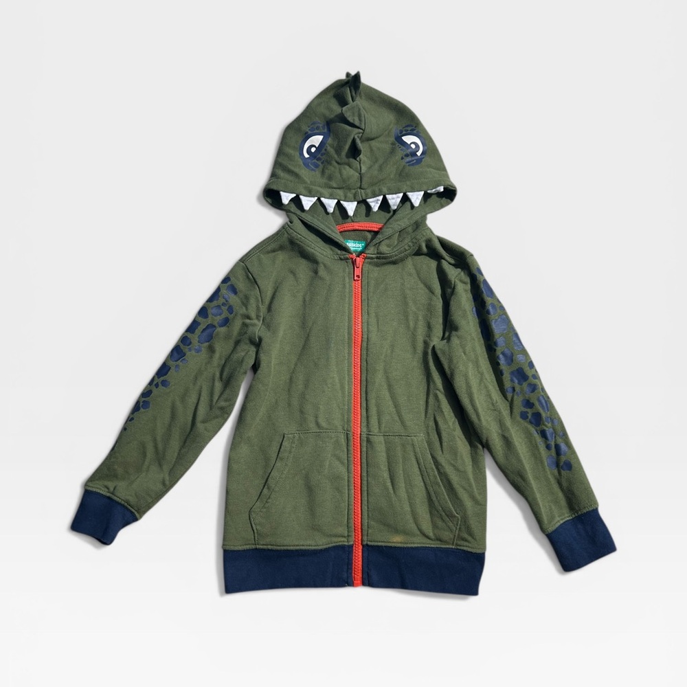 5 for $25🔥365 Kids by Garanimals Olive Green Dinosaur Hooded Jacket Boys Soze 6